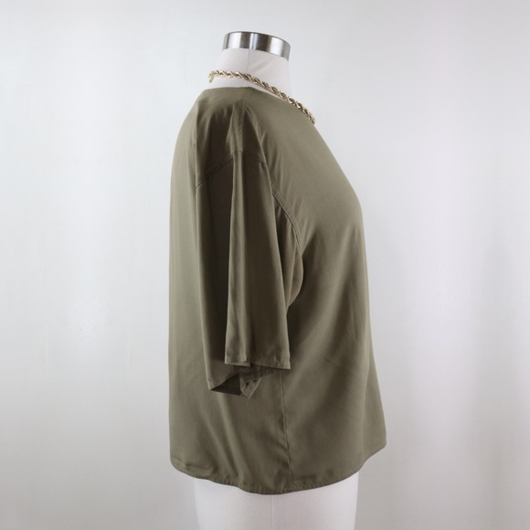 Talbots Taupe Tan Crop M Top - Picture 3 of 5